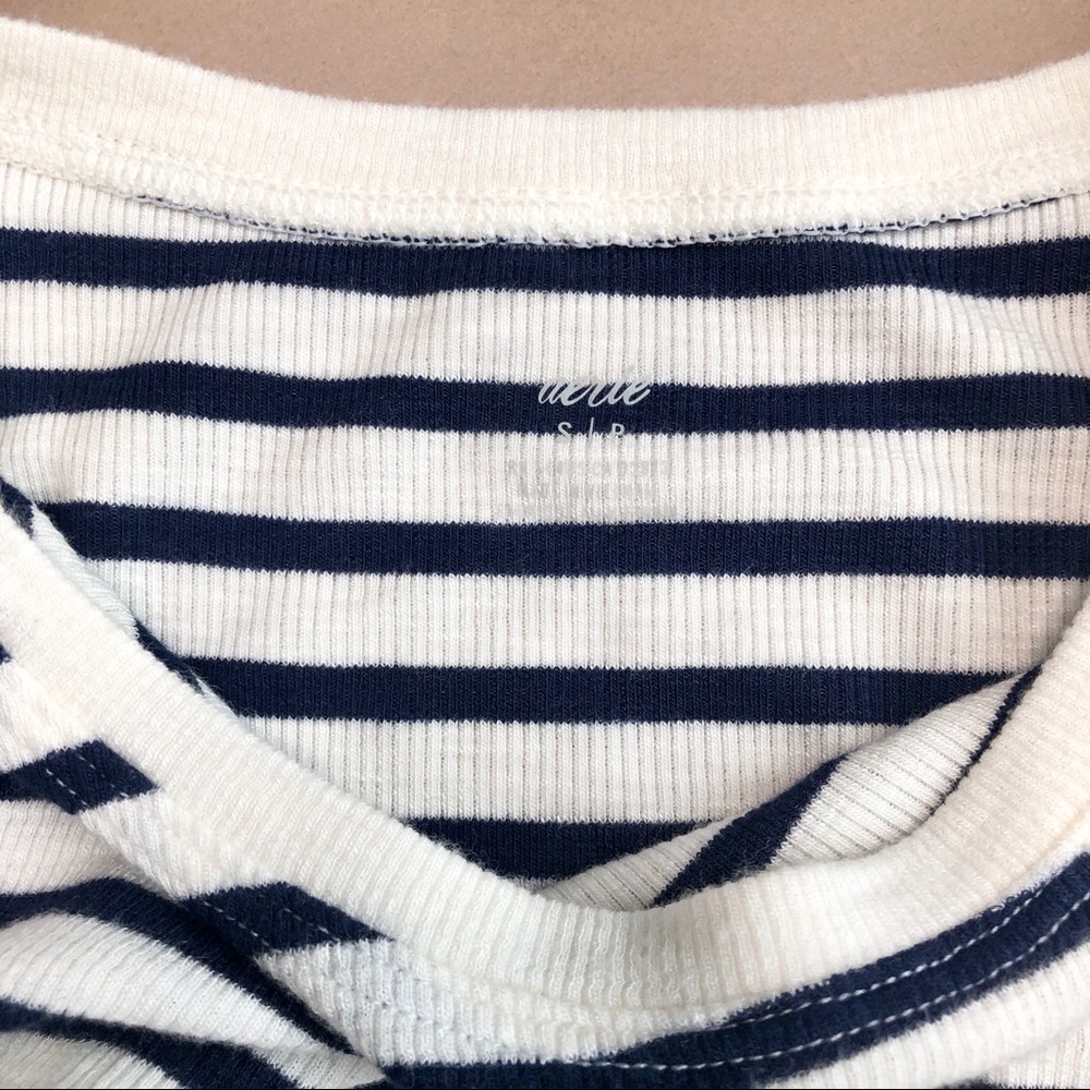 Aerie NWT Navy Striped Cutout Tie Waist Dress - Picture 4 of 7